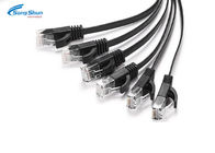 Flat Black Patch Cable Wiring , 250MM 26AWG Cat 5 RJ45 Ethernet Patch Cable